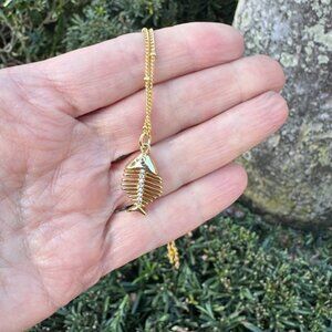 Fish Scales Pendant Necklace gold Plated from Bettina H. Designs NEW